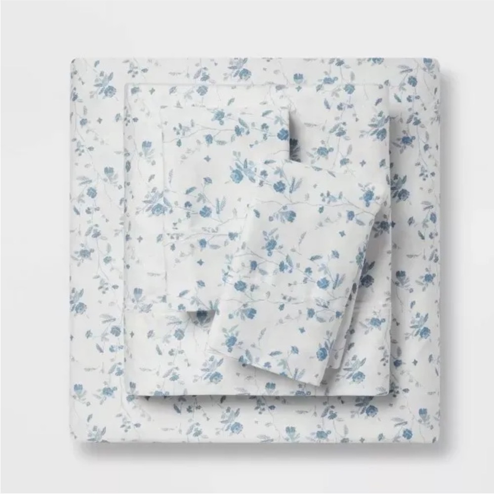 Threshold 400 Thread Floral Print Cotton Performance Sheet Set Floral Twin